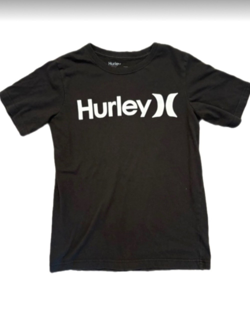 Hurley Boys Medium Black Logo Graphic T-Shirt Surf Skate